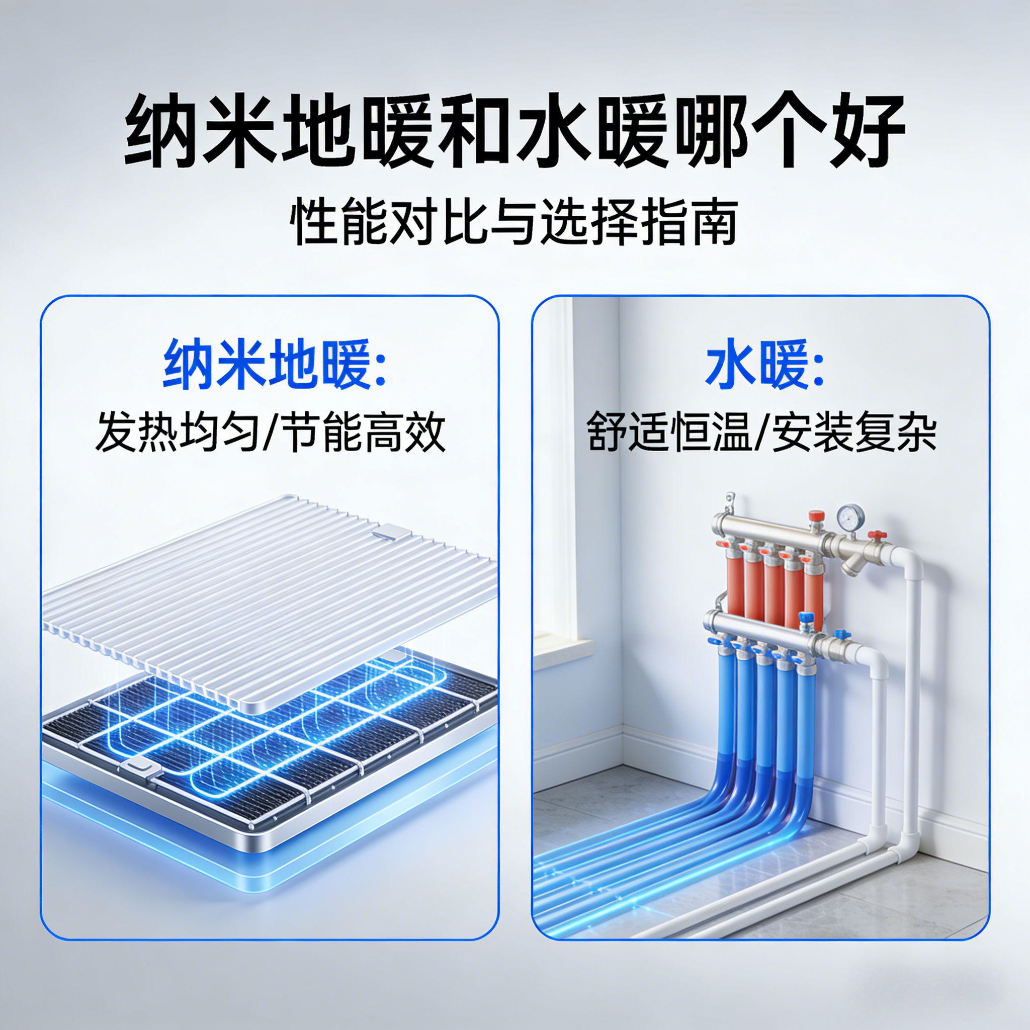 纳米地暖和水暖哪个好，看到这份对比就清楚了！